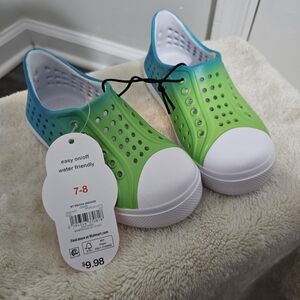 Kids Easy On/Off Water Shoes - Green/Teal